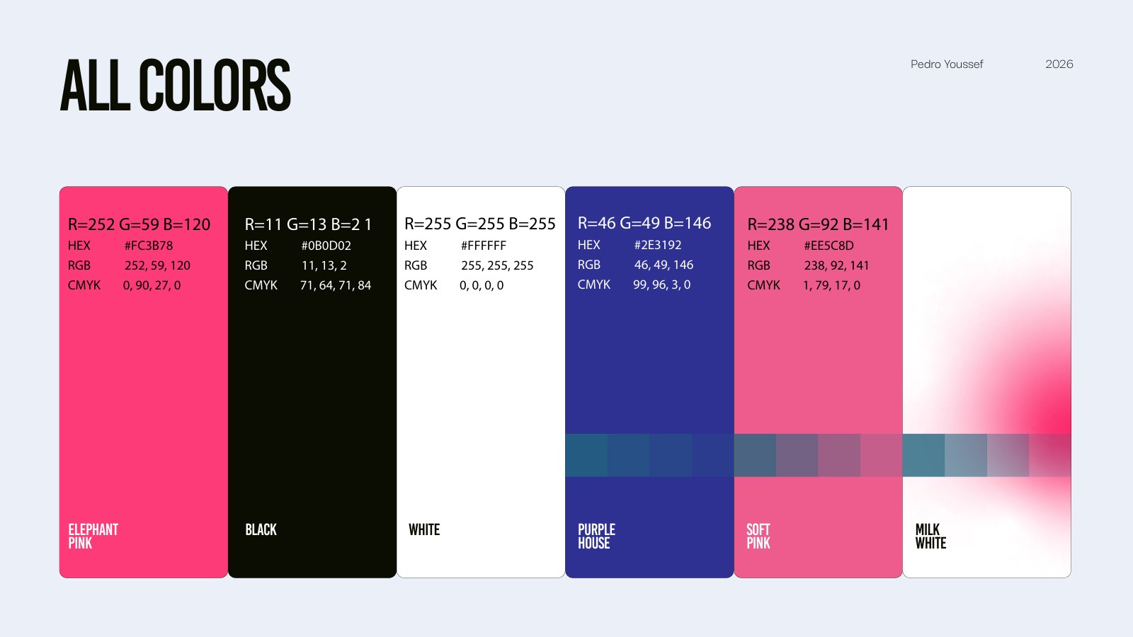 Full Pink Elephant color system with print and digital values