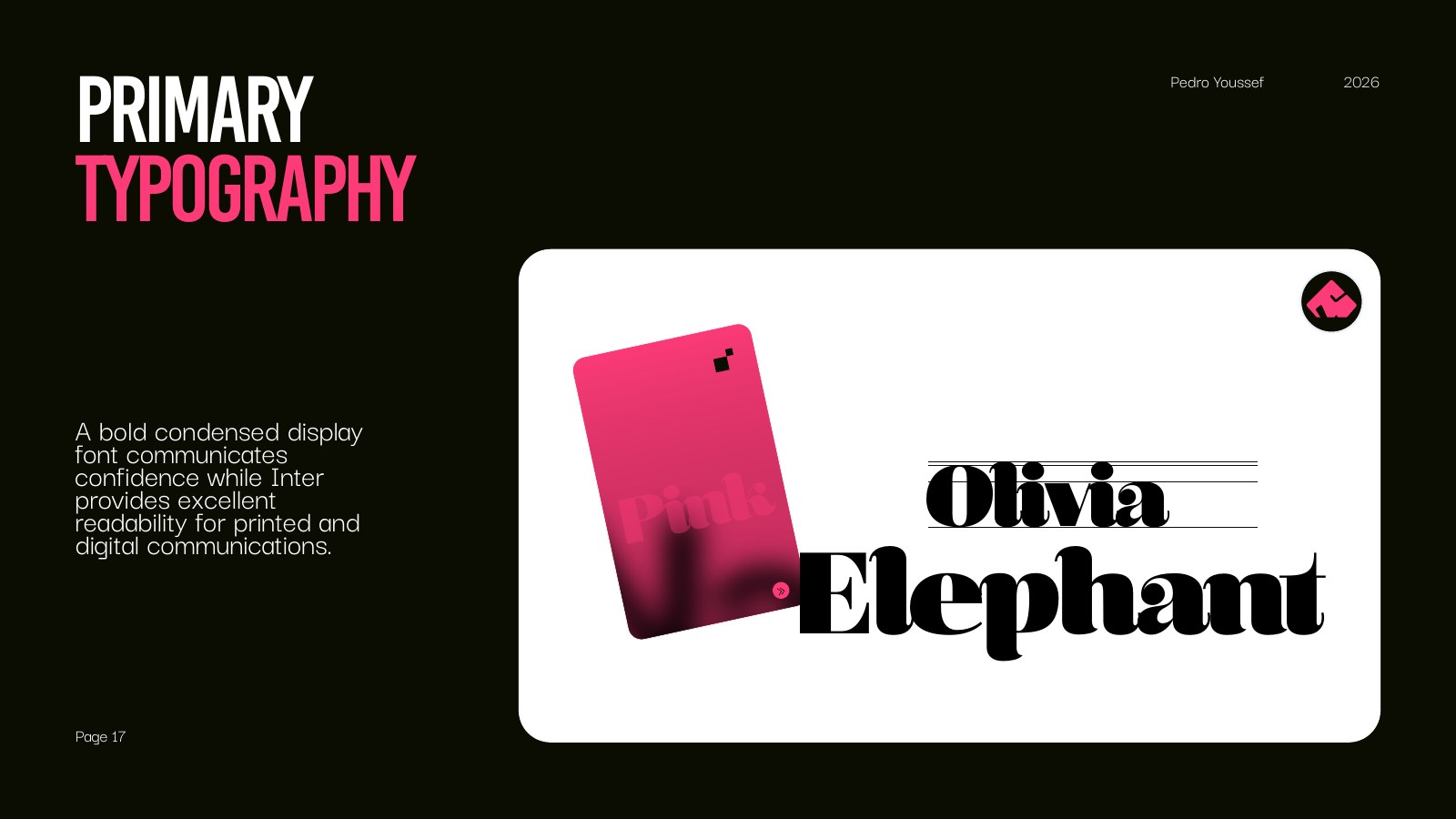 Pink Elephant primary typography system