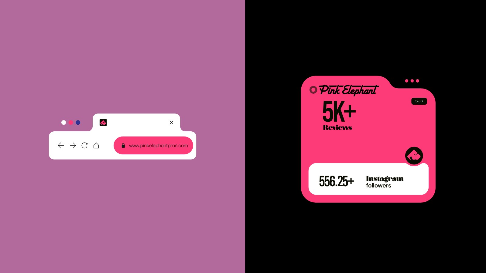 Pink Elephant digital browser interface concept