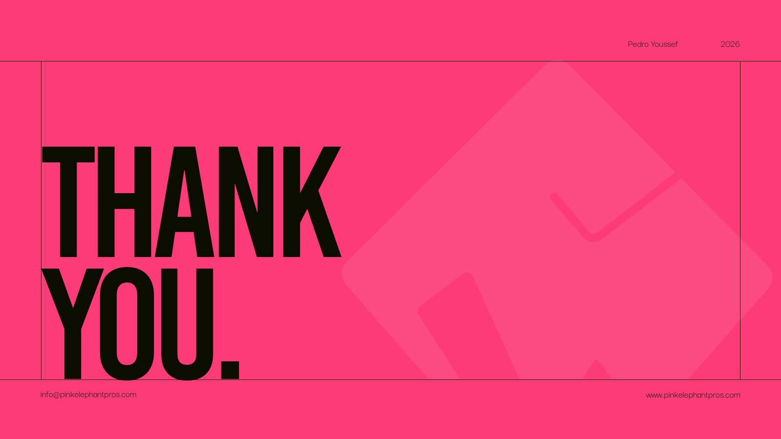 Pink Elephant brand guidelines closing page