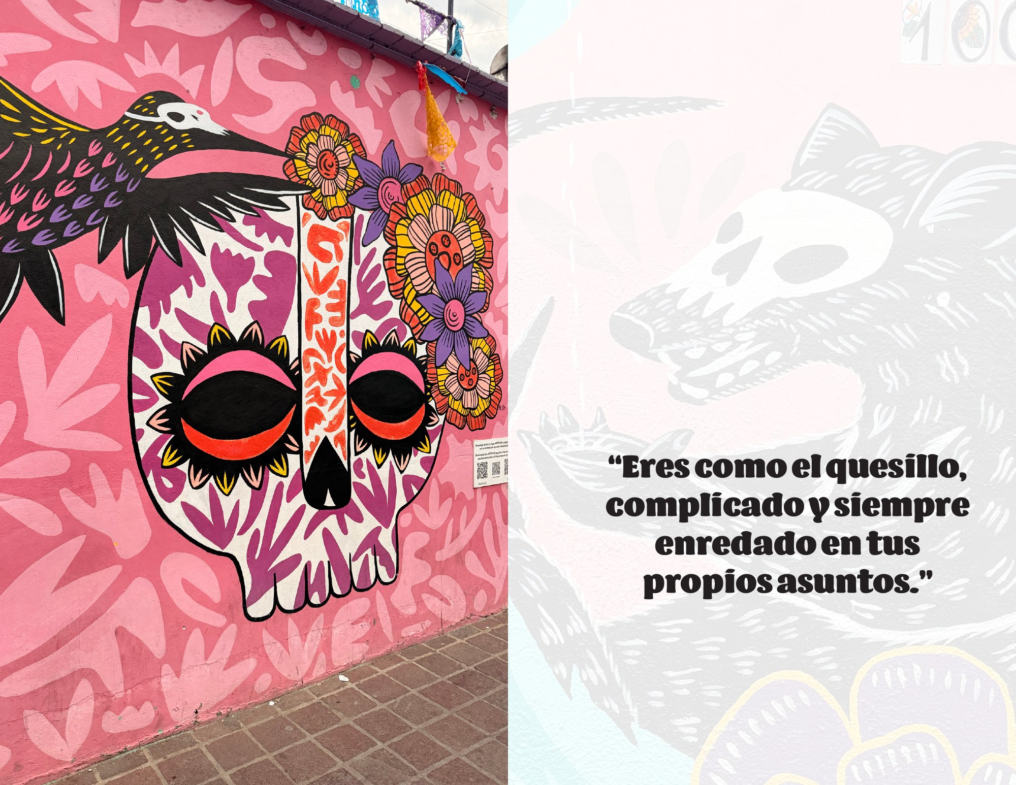 OAXACA spread combining mural photography and Spanish quotations