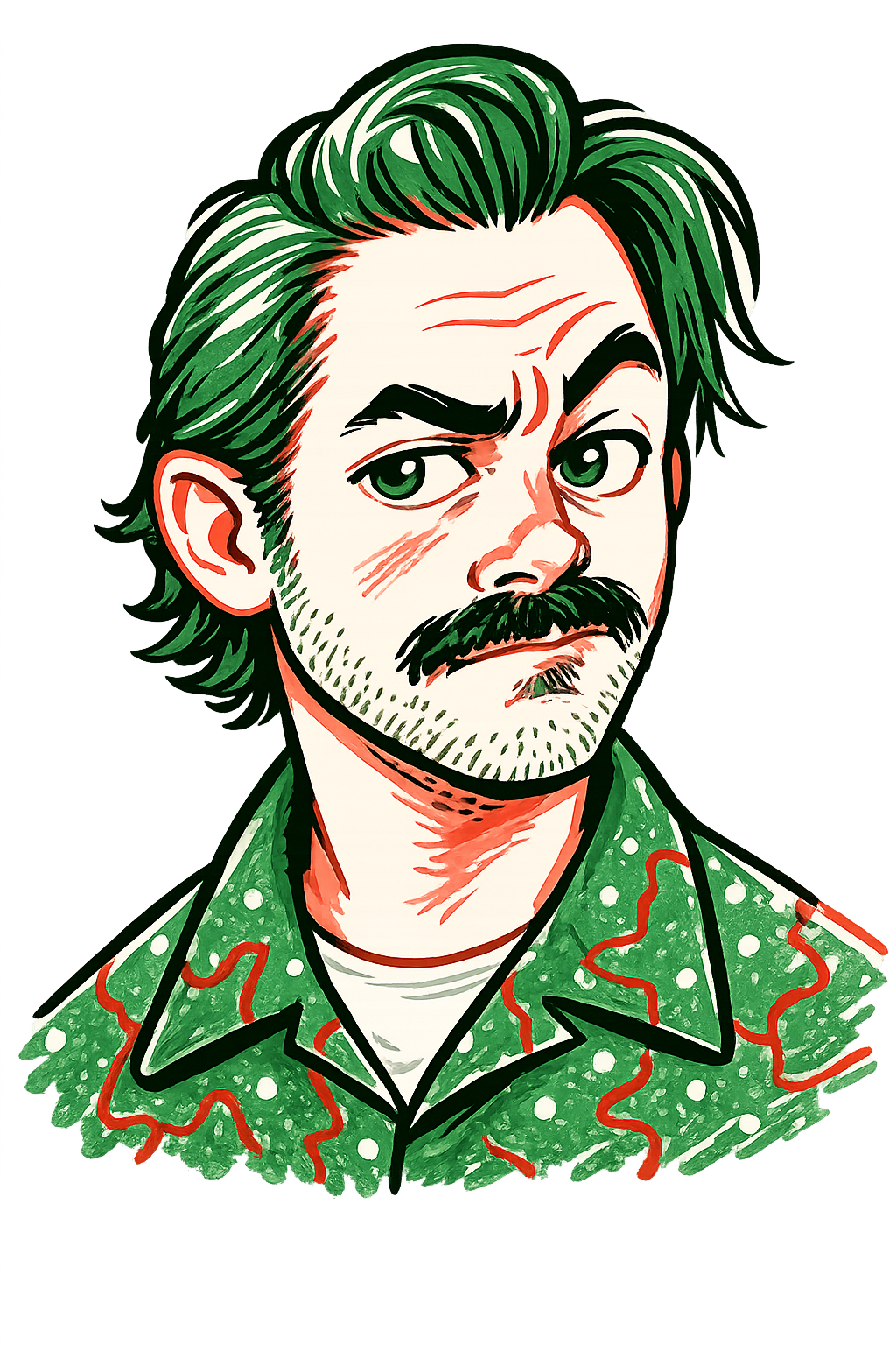 Illustrated portrait of Pedro Youssef